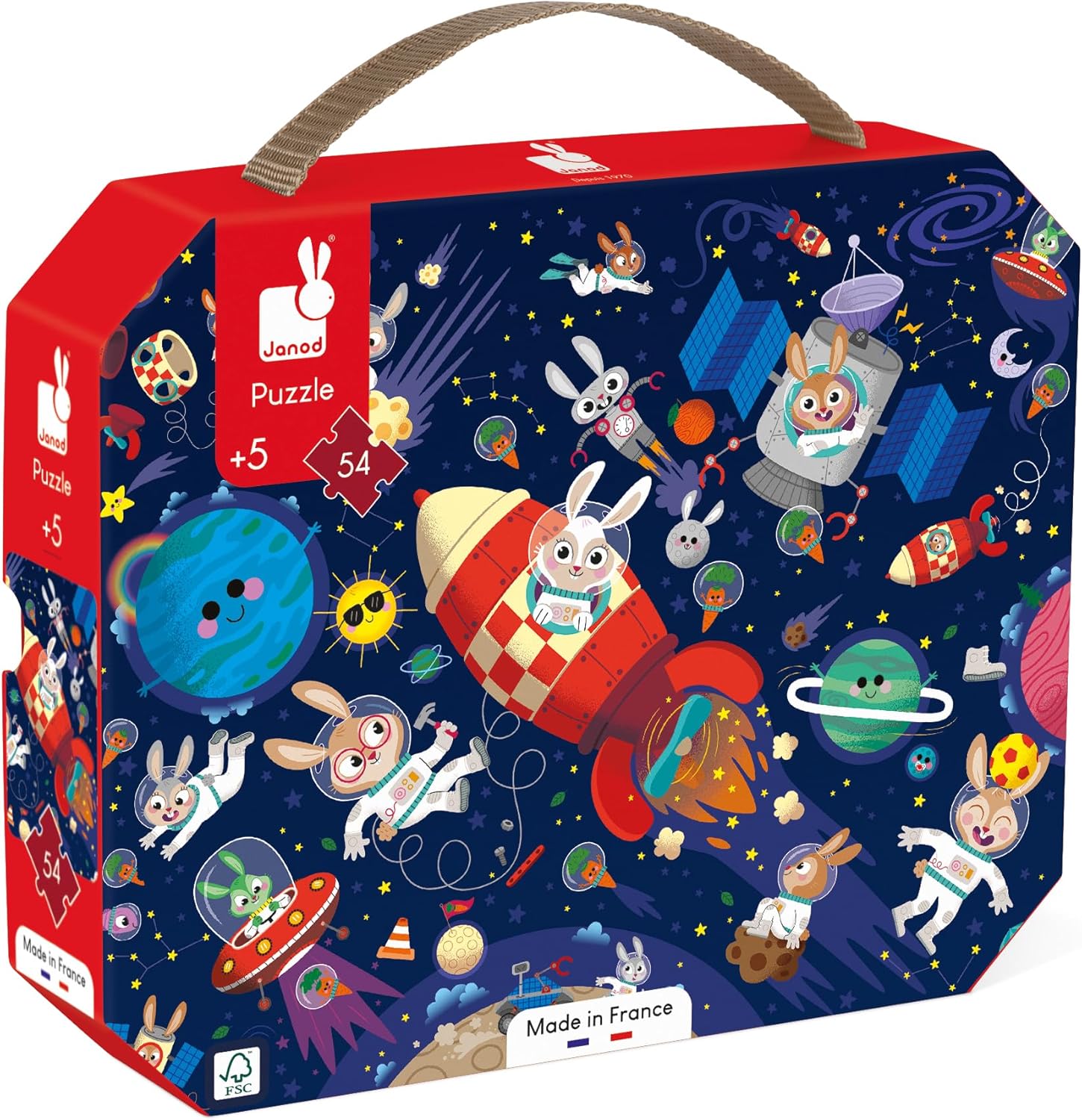 Puzzle pentru copii Janod din 54 piese - Rachetă