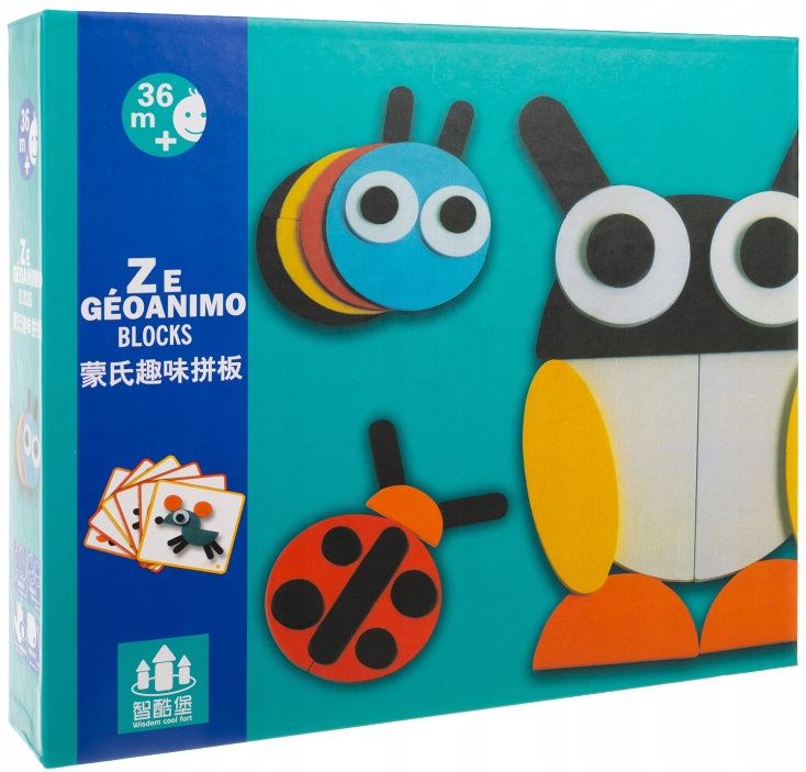 Puzzle pentru copii  Kruzzel - Figuri geometrice ale animalelor