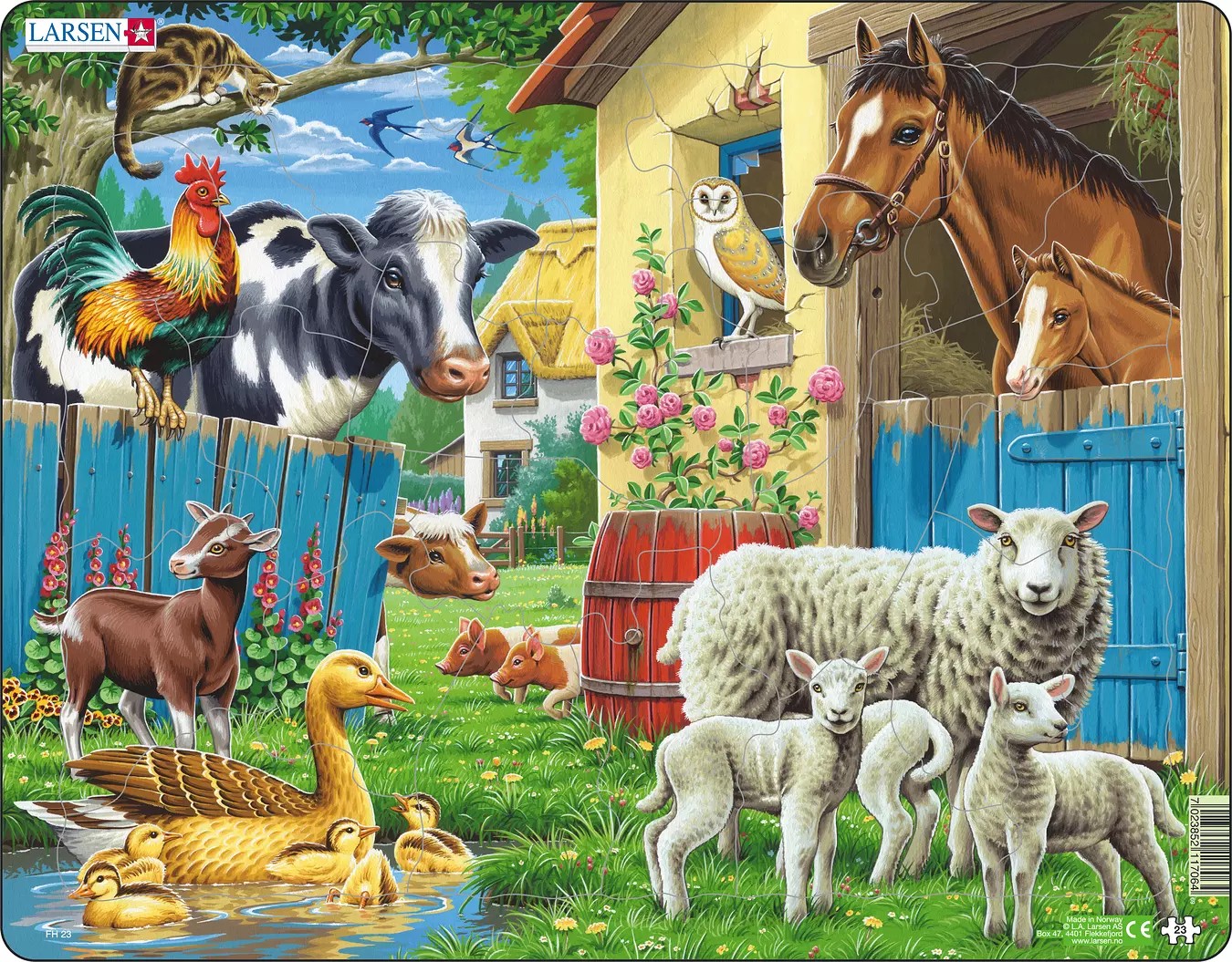 Puzzle pentru copii Larsen din 23 de piese - Animale de companie