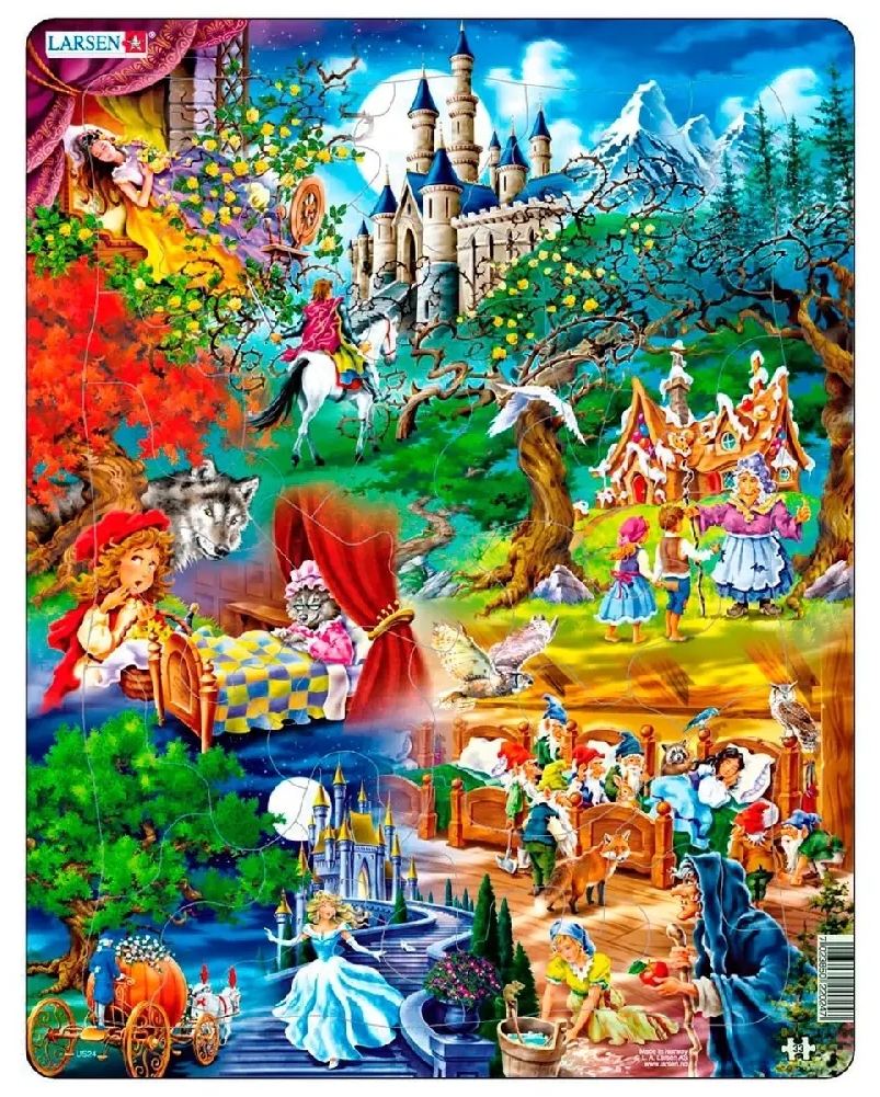 Puzzle pentru copii Larsen din 33 piese - Poveștile fraților Grimm