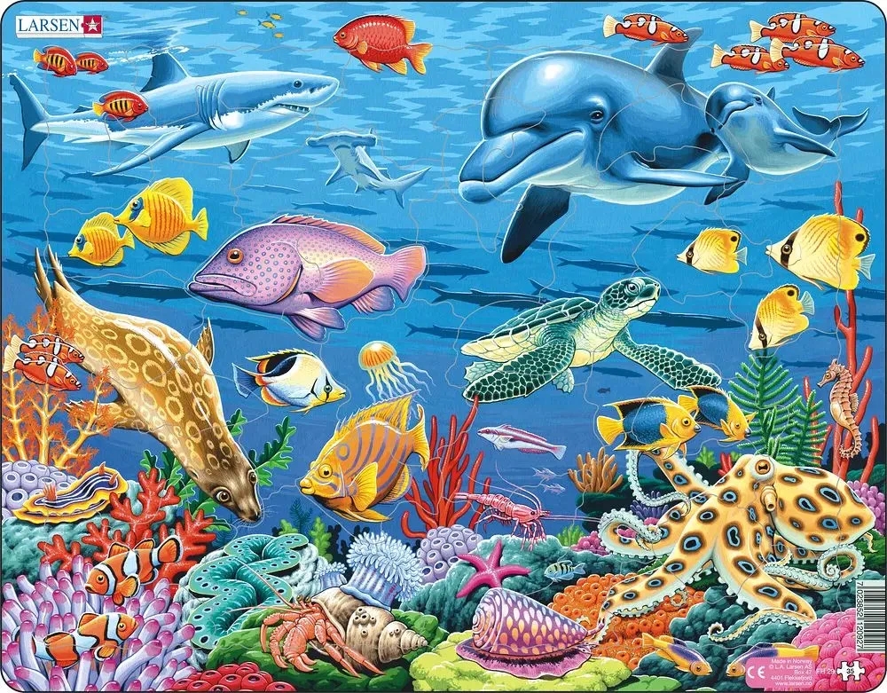 Puzzle pentru copii Larsen din 35 piese - Recif de corali
