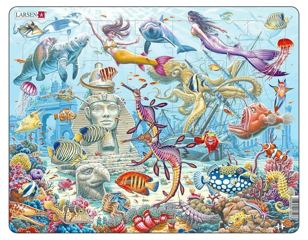 Puzzle pentru copii Larsen din 35 piese - Sirene în orașul scufundat misterios