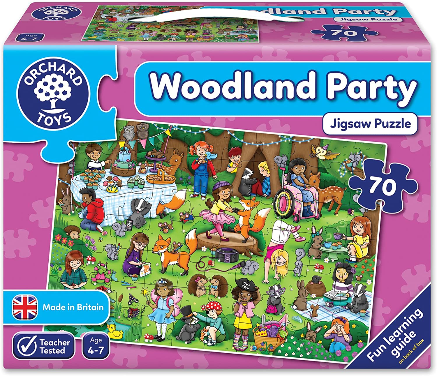 Puzzle pentru copii Orchard Toys - Petrecere in poiana, 70 piese