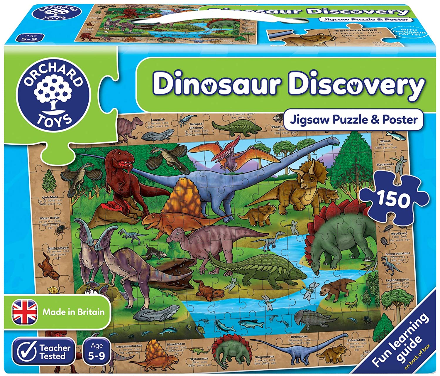 Puzzle pentru copii Orchard Toys - Descoperirea dinozaurilor, 150 piese