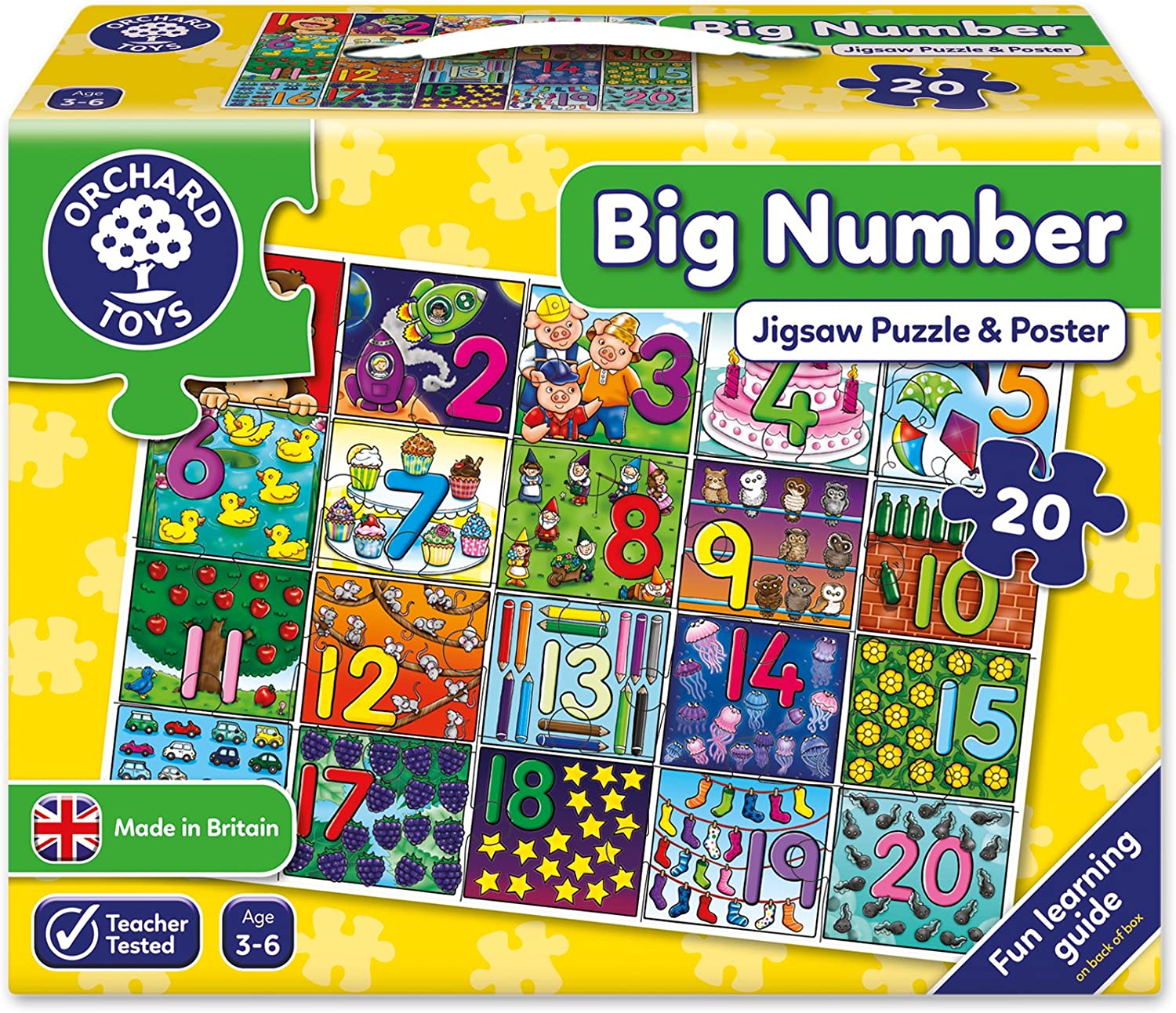 Puzzle pentru copii Orchard Toys - Cifre mari, 20 piese