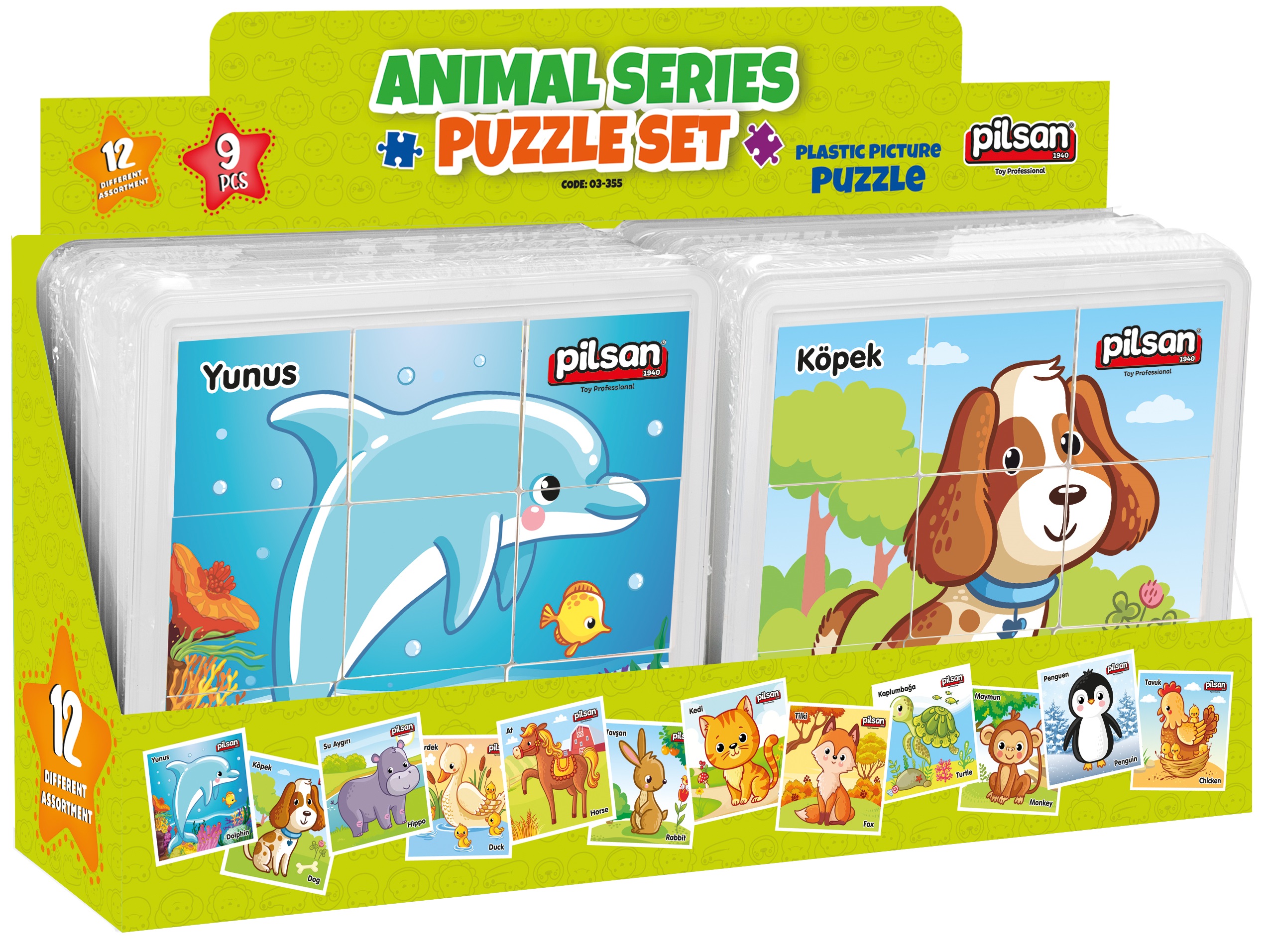Puzzle pentru copii Pilsan - Animale, 9 piese, asortiment