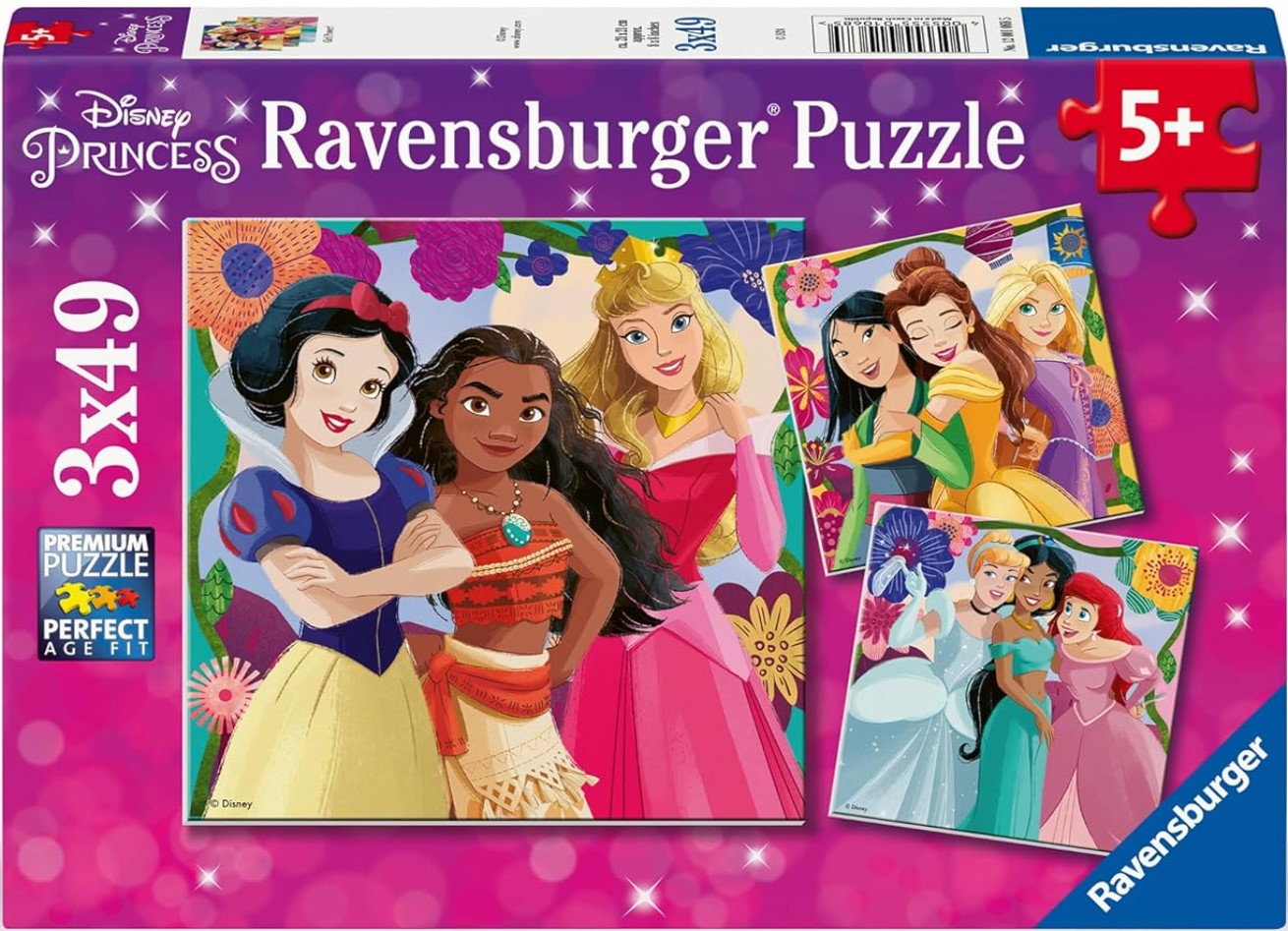 Puzzle pentru copii Ravensburger  3 x 49 piese - Prințese Disney