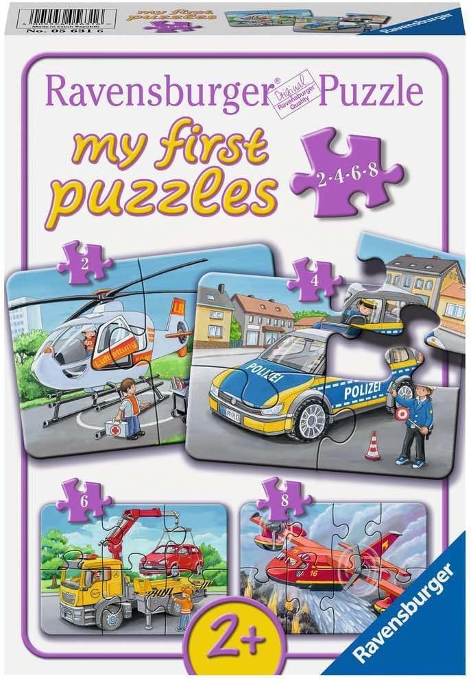 Puzzle pentru copii Ravensburger 4 în 1 - Vehicule de urgență