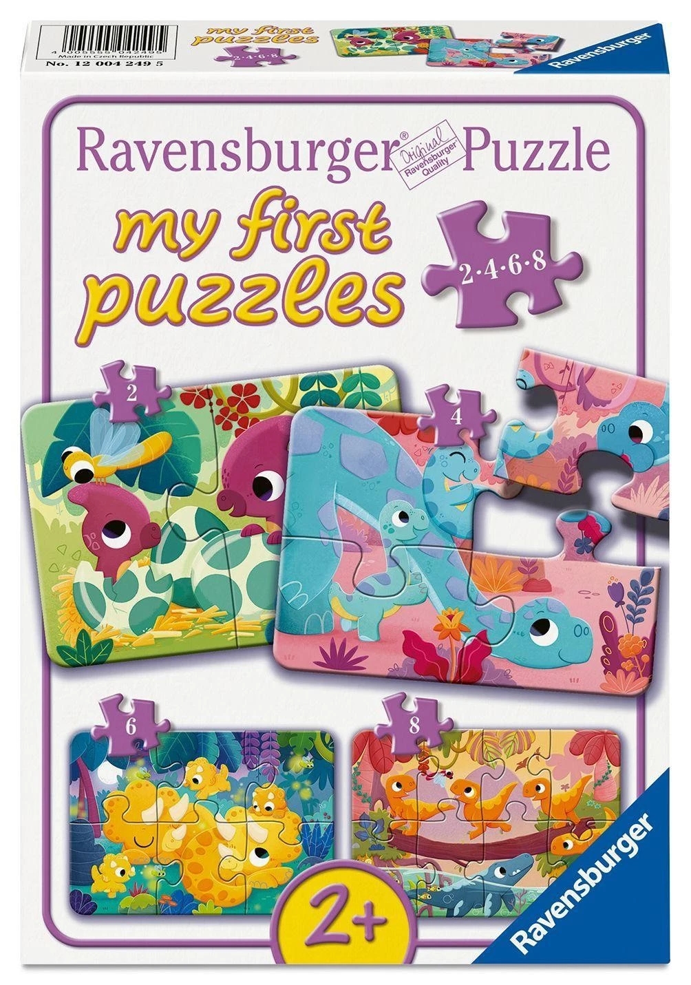 Puzzle pentru copii Ravensburger 4 în 1 -Dinozauri drăguți