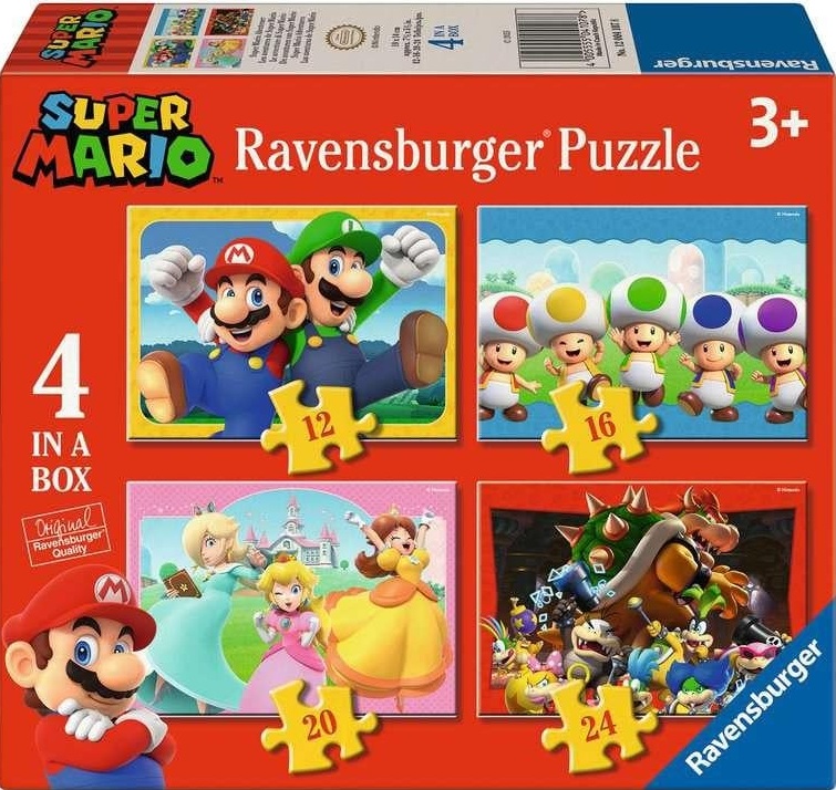 Puzzle pentru copii Ravensburger 4 în 1 - Super Mario