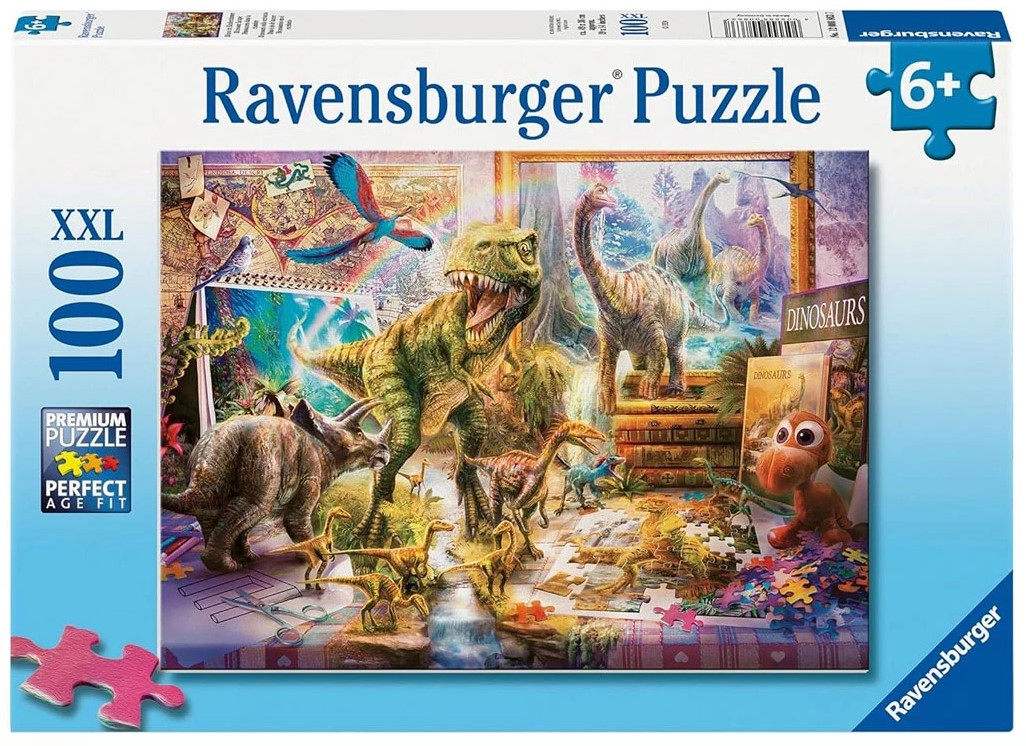 Puzzle Ravensburger din 100 XXL piese - Dinozaurii prind viață