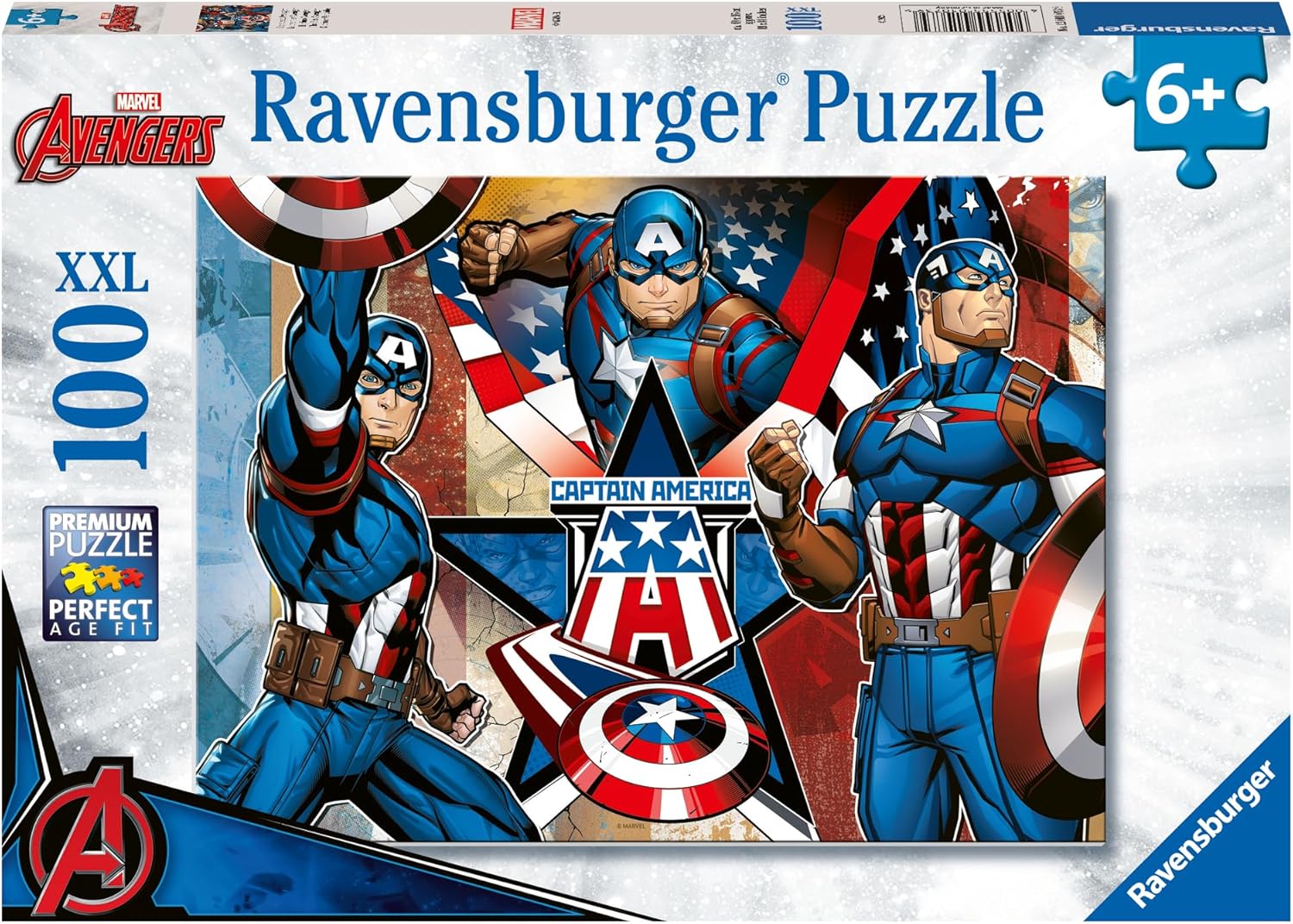 Puzzle Ravensburger din 100 piese XXL - Căpitanul America