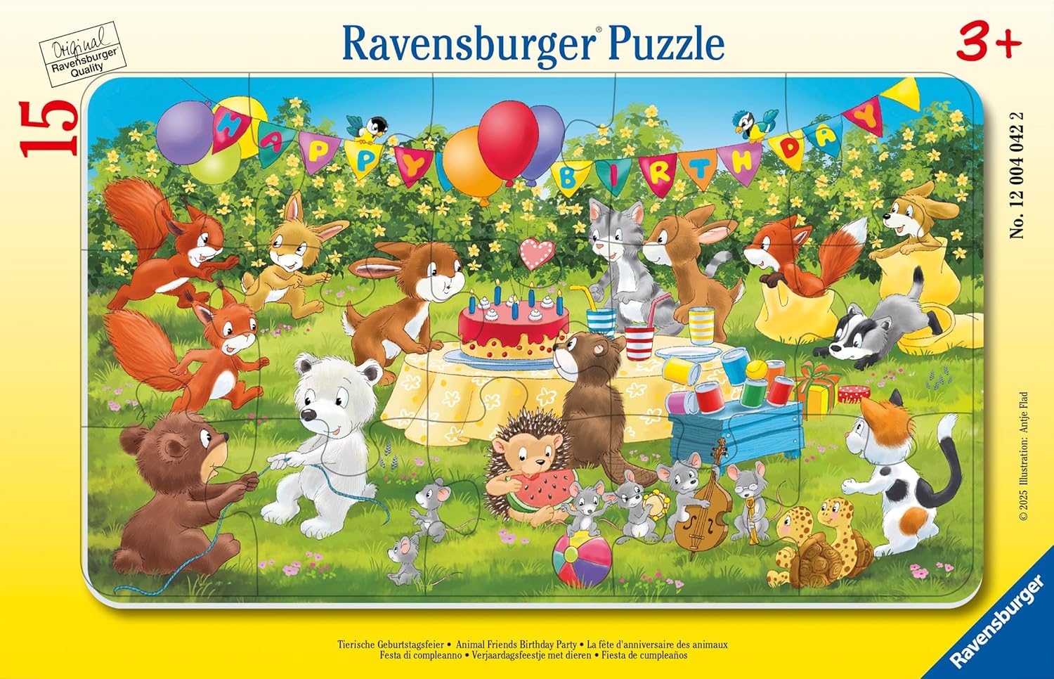Puzzle pentru copii Ravensburger din 15 piese - Petrecere de ziua de naștere