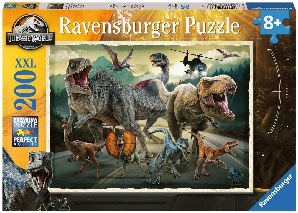 Puzzle Ravensburger din 200 XXL piese - Lumea jurasică