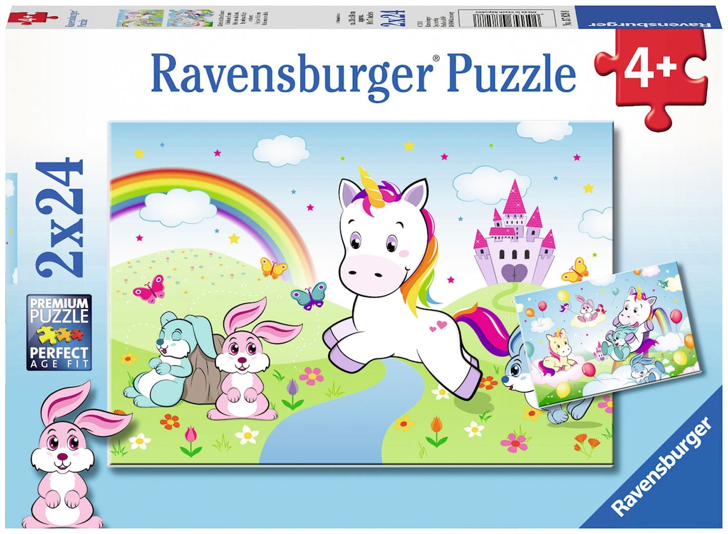 Puzzle pentru copii Ravensburger din 2 x 24 bucăți - Unicorn minunat