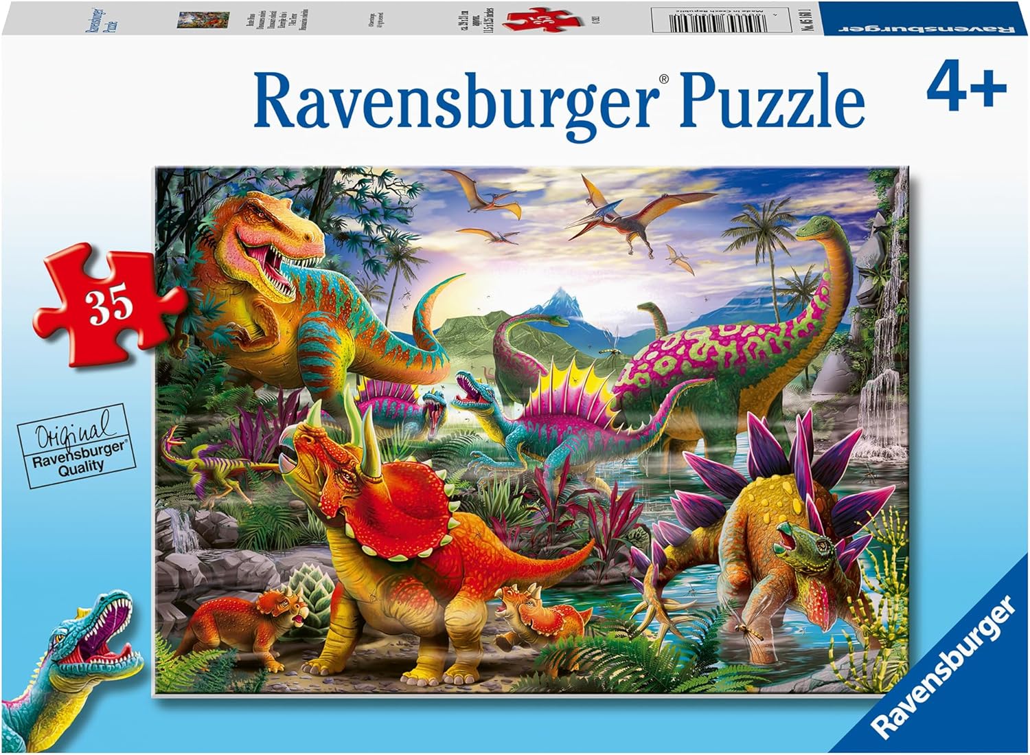 Puzzle pentru copii Ravensburger din 35 piese - Teroarea lui T-Rex
