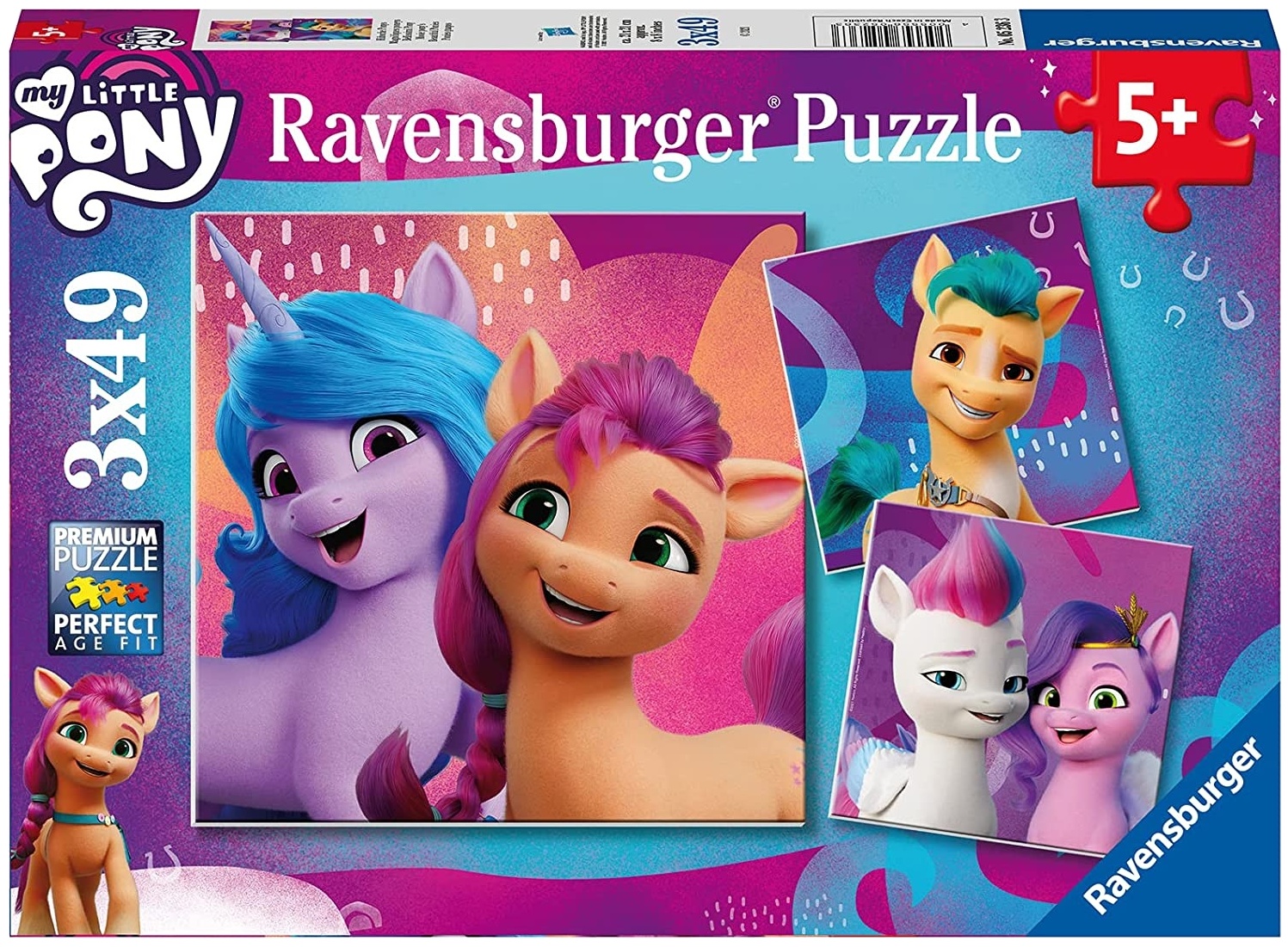 Puzzle pentru copii Ravensburger din 3 x 49 piese - Micul meu ponei (Filmul)