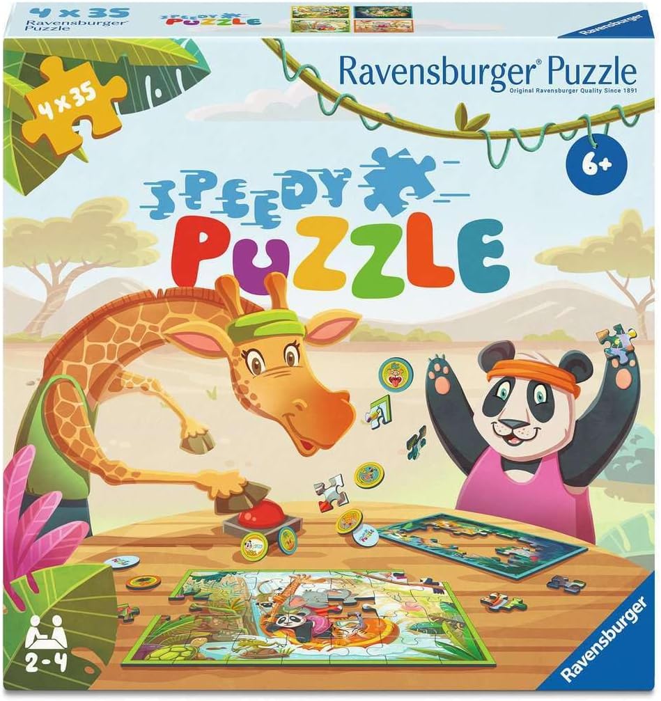 Puzzle pentru copii Ravensburger din 4 х 35 piese - Animale exotice