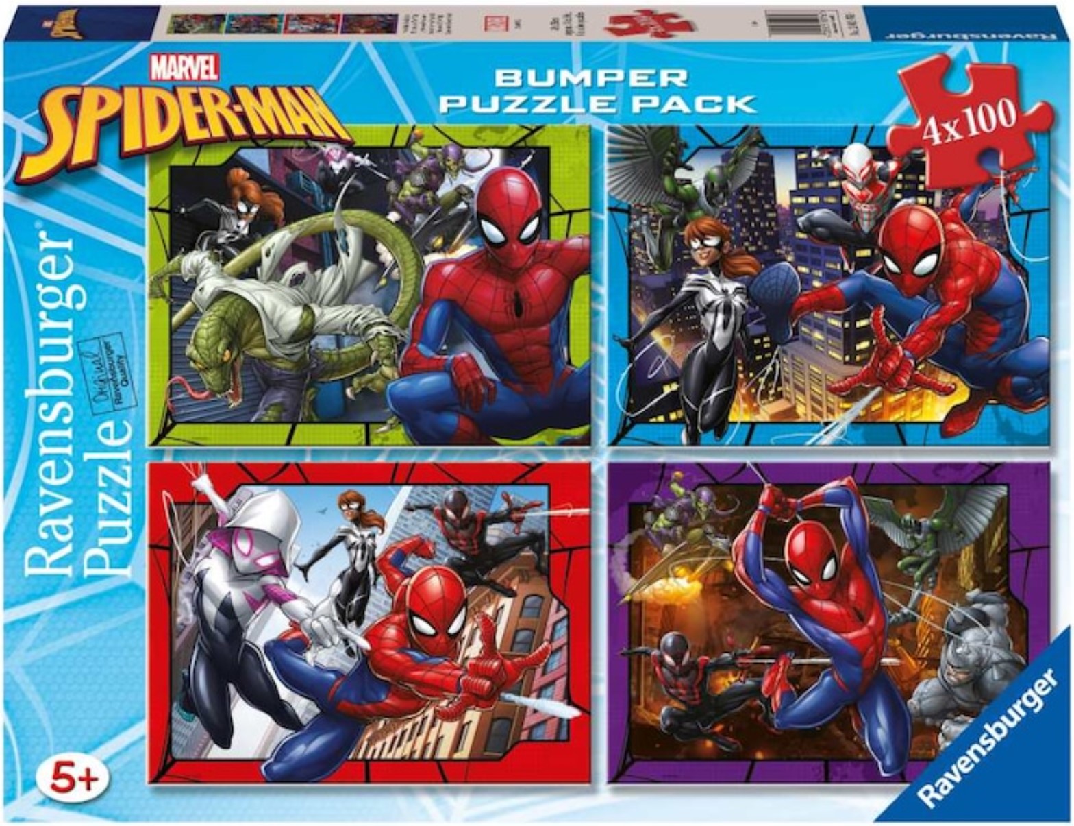 Puzzle pentru copii  Ravensburger din  4 x 100 piese - Spiderman