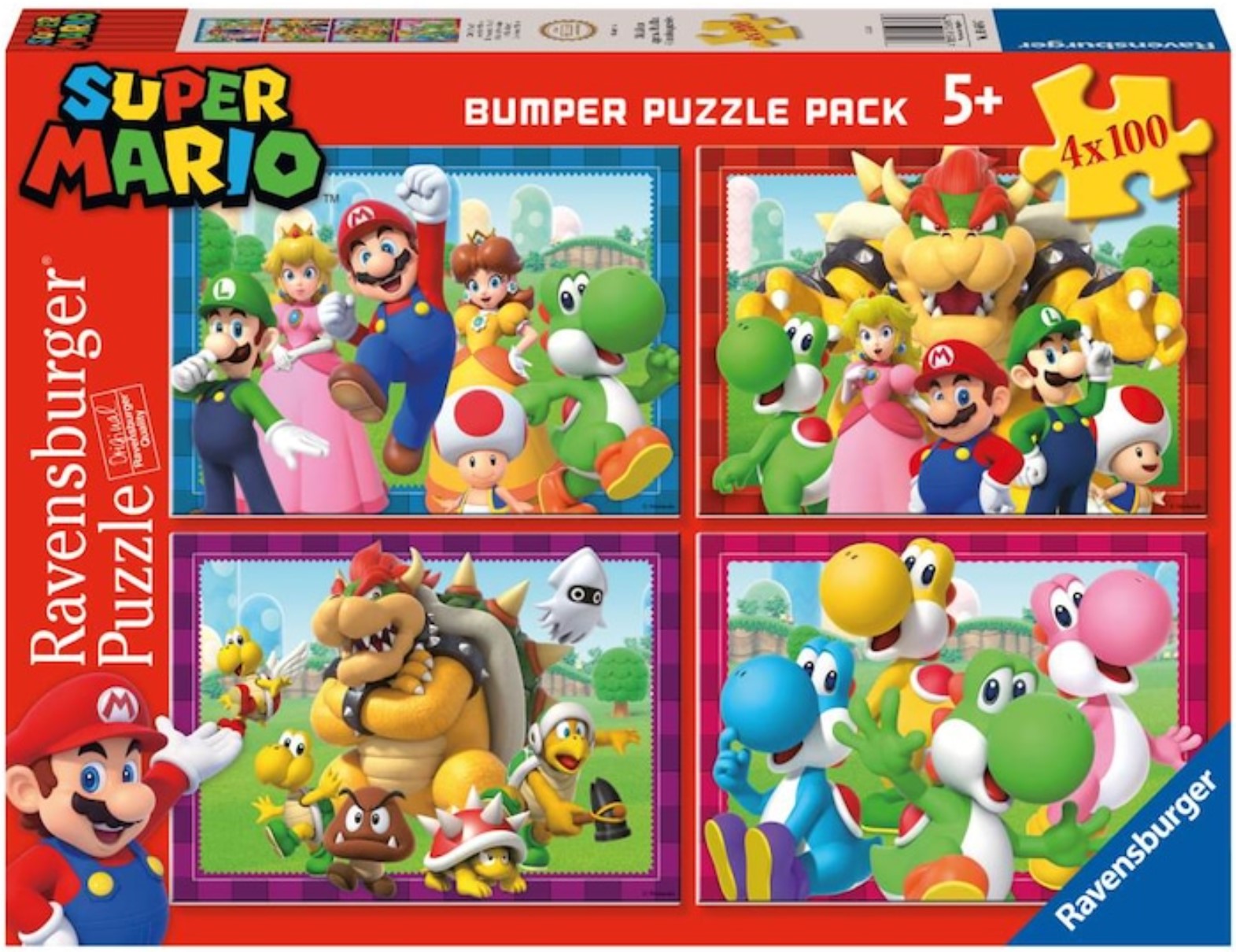 Puzzle pentru copii  Ravensburger din  4 x 100 piese - Super Mario