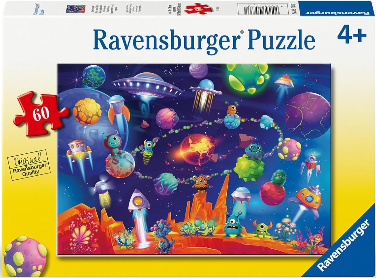 Puzzle pentru copii Ravensburger din 60 piese - Extratereștrii spațiului
