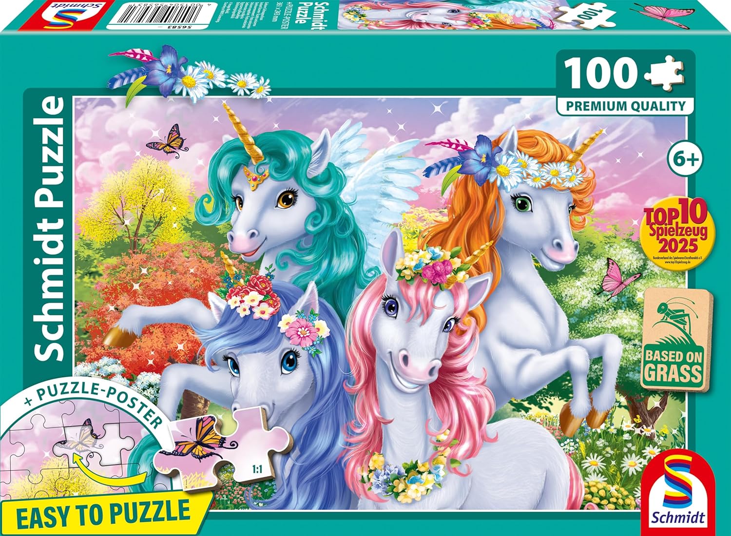 Puzzle pentru copii Schmidt din 100 piese - Fotografie cu unicorni