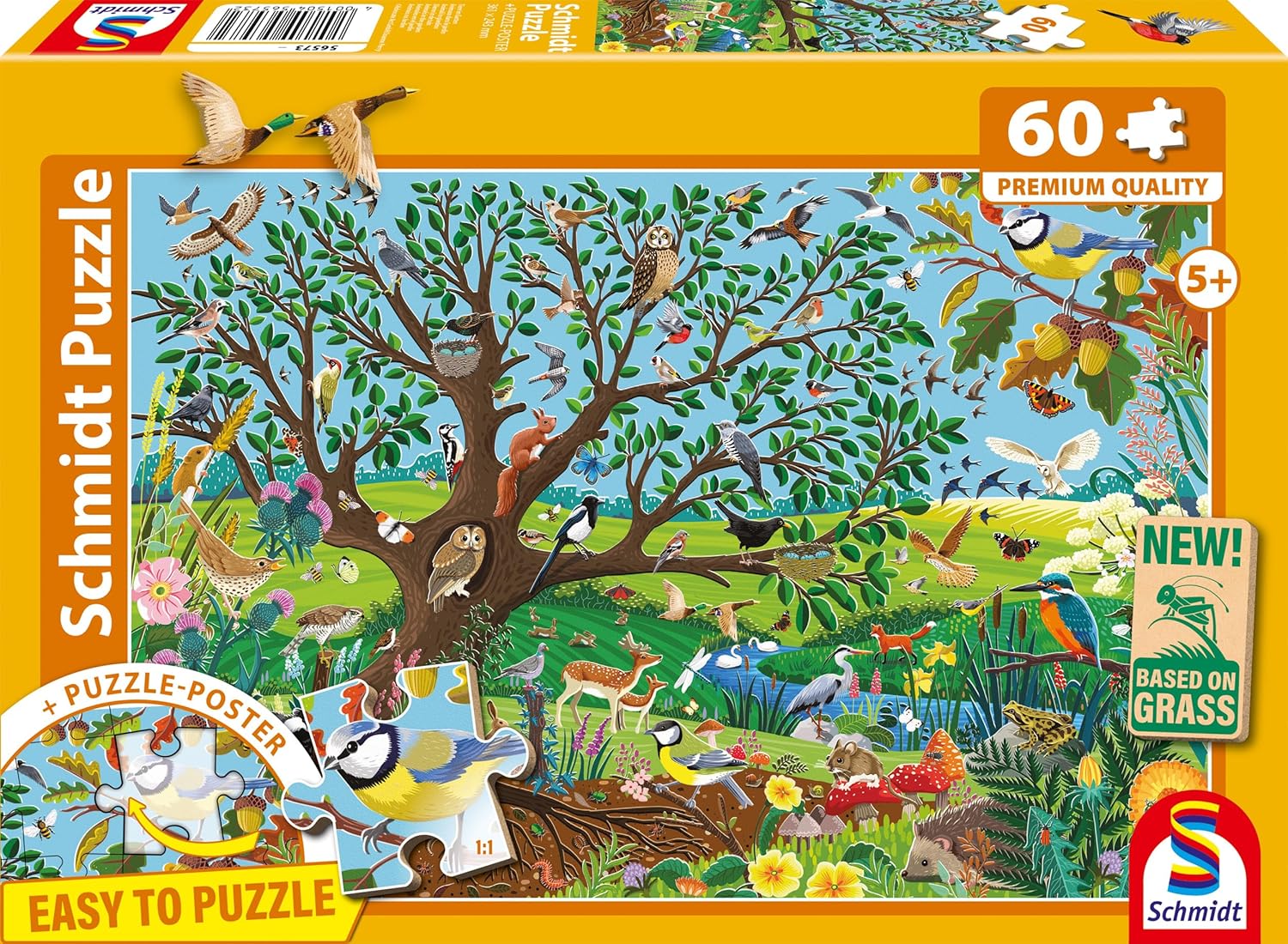 Puzzle pentru copii Schmidt din 60 piese - Animalele din grădină