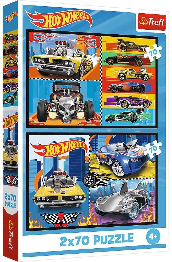 Puzzle pentru copii Trefl din 2 x 70 piese - Hot Wheels