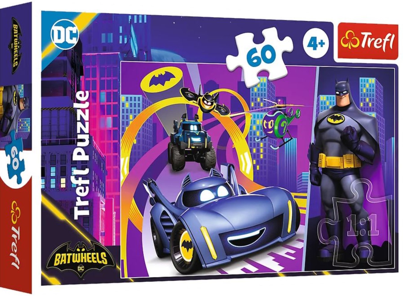 Puzzle pentru copii  Trefl din  60 de piese    - Batman și vehiculele lui