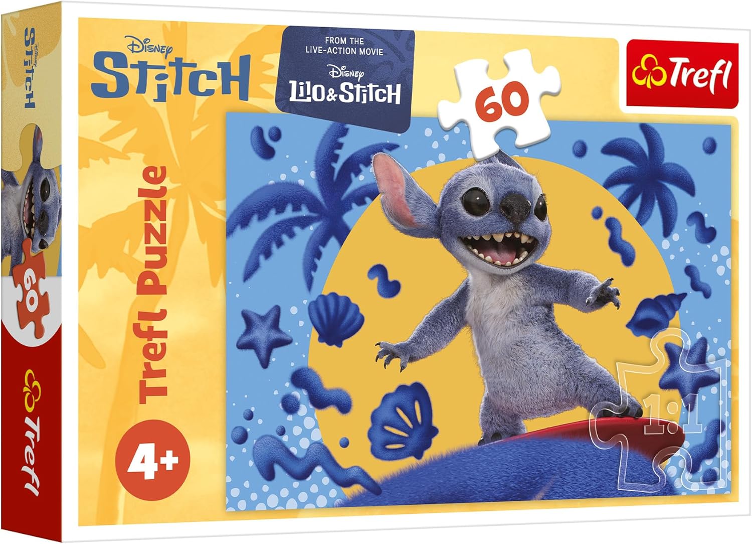 Puzzle pentru copii Trefl din 60 de piese - O zi cu Stitch