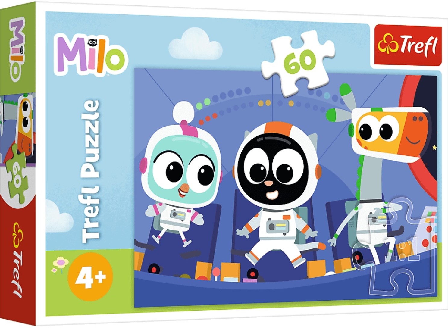 Puzzle pentru copii  Trefl din  60 de piese    - Тimpul să-l cunoști pe Milo