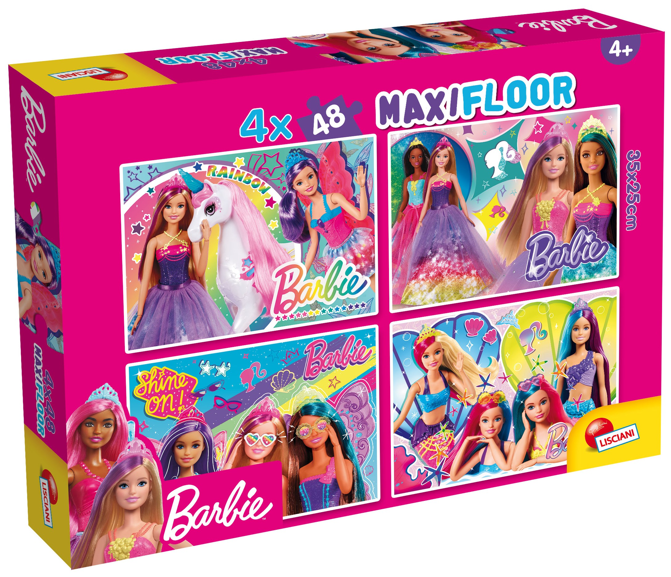Puzzle de podea pentru copii Lisciani din 4 х 48 XXL piese - Barbie