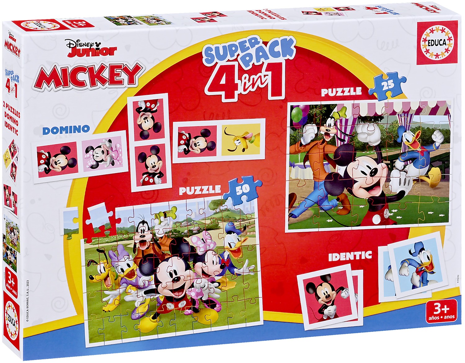 Puzzle și jocuri pentru copii Educa 4 în 1 - Mickey și prietenii