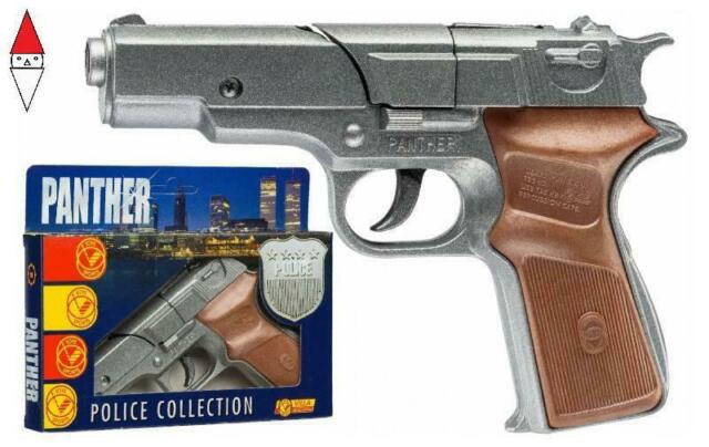 Pistol pentru copii  Villa Giocattoli Panther Silver - Cu capse, 8 focuri