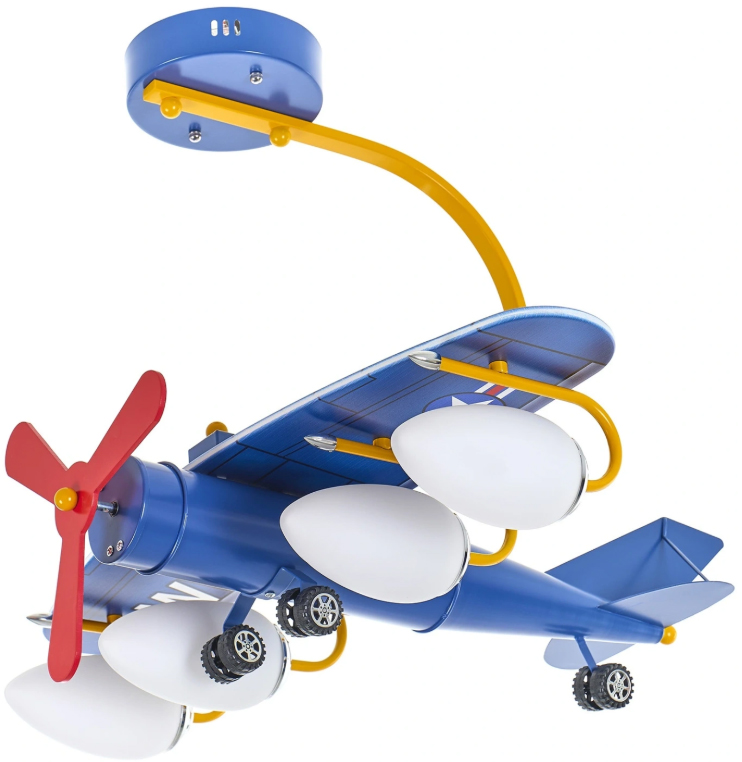 Lustră pentru copii Elbulgaria - Aviator, 4xE14, albastru