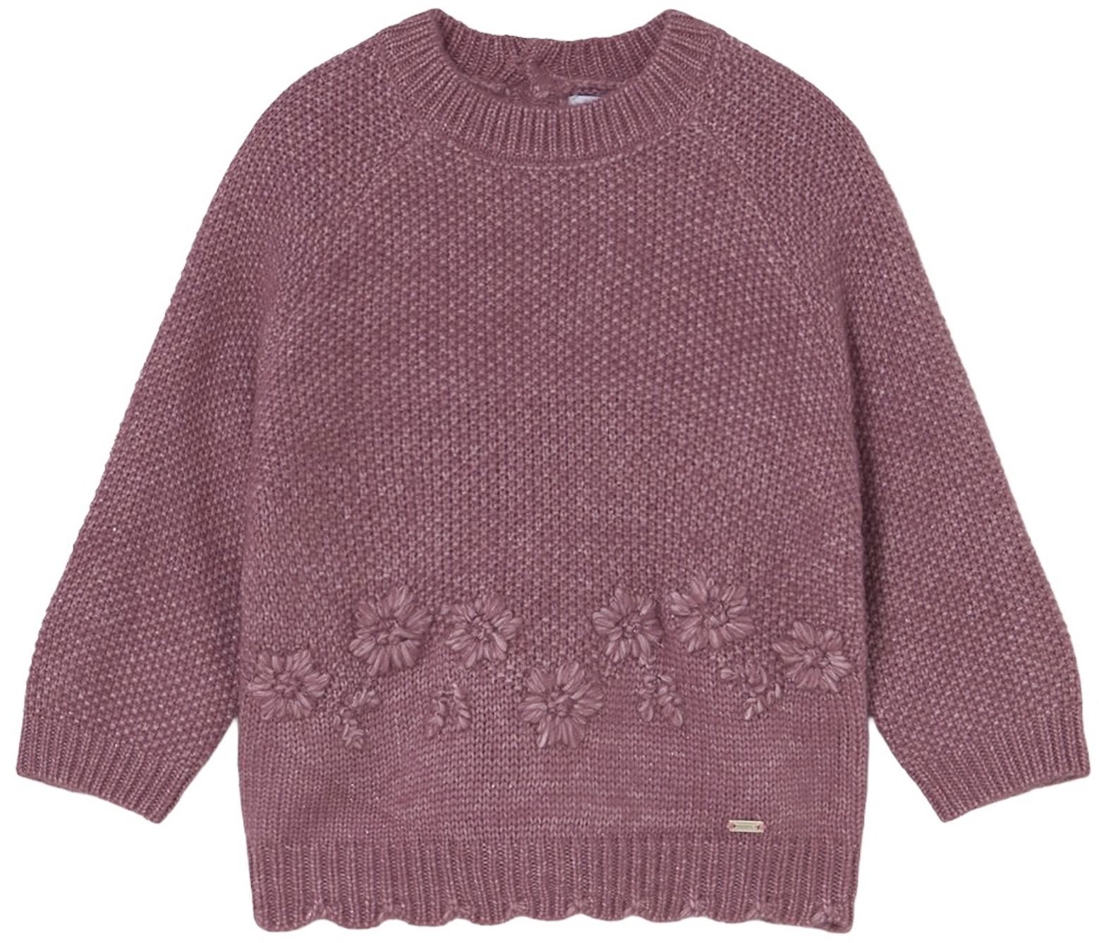 Pulover pentru copii Mayoral - Cu broderie florală, roz, 12 luni