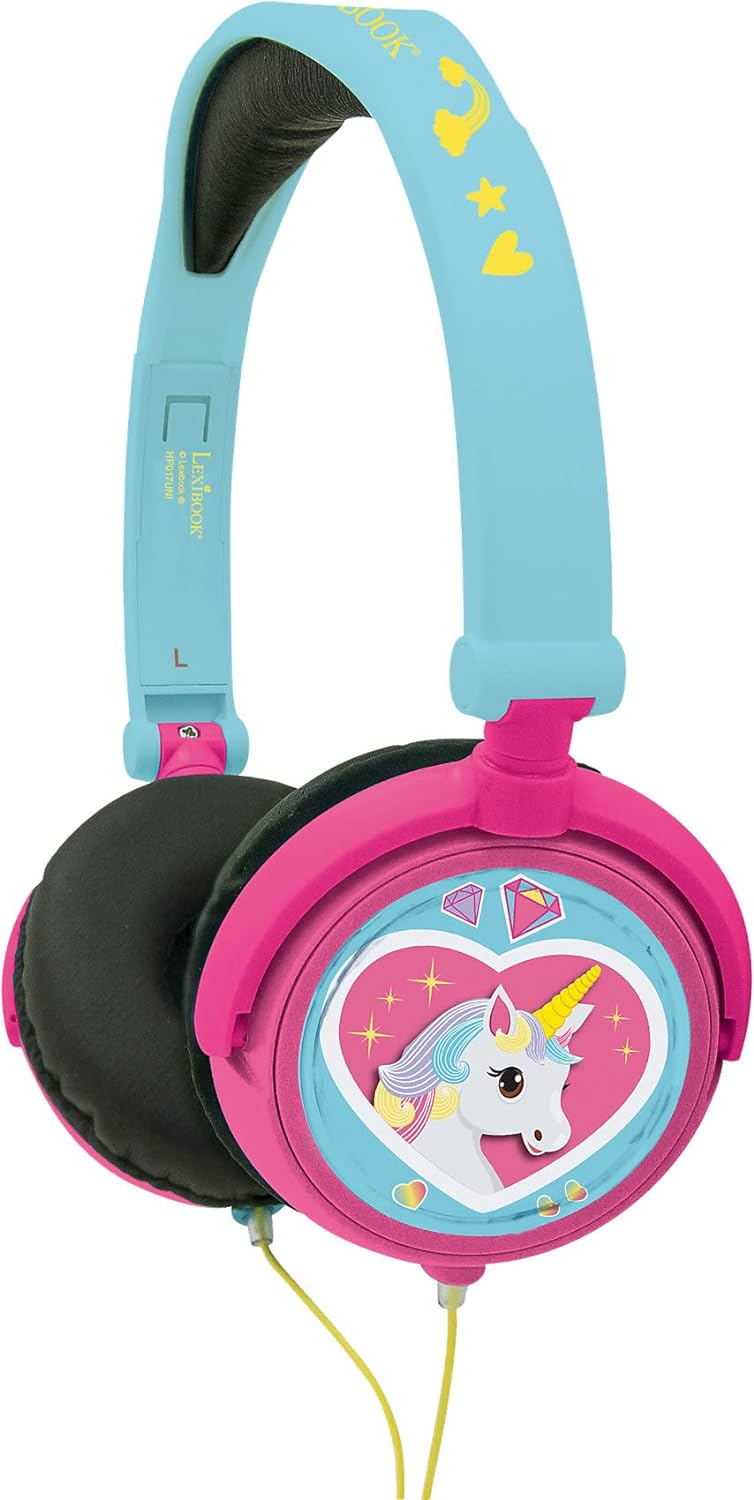 Căști pentru copii Lexibook - Unicorn HP017UNI, albastru /roz