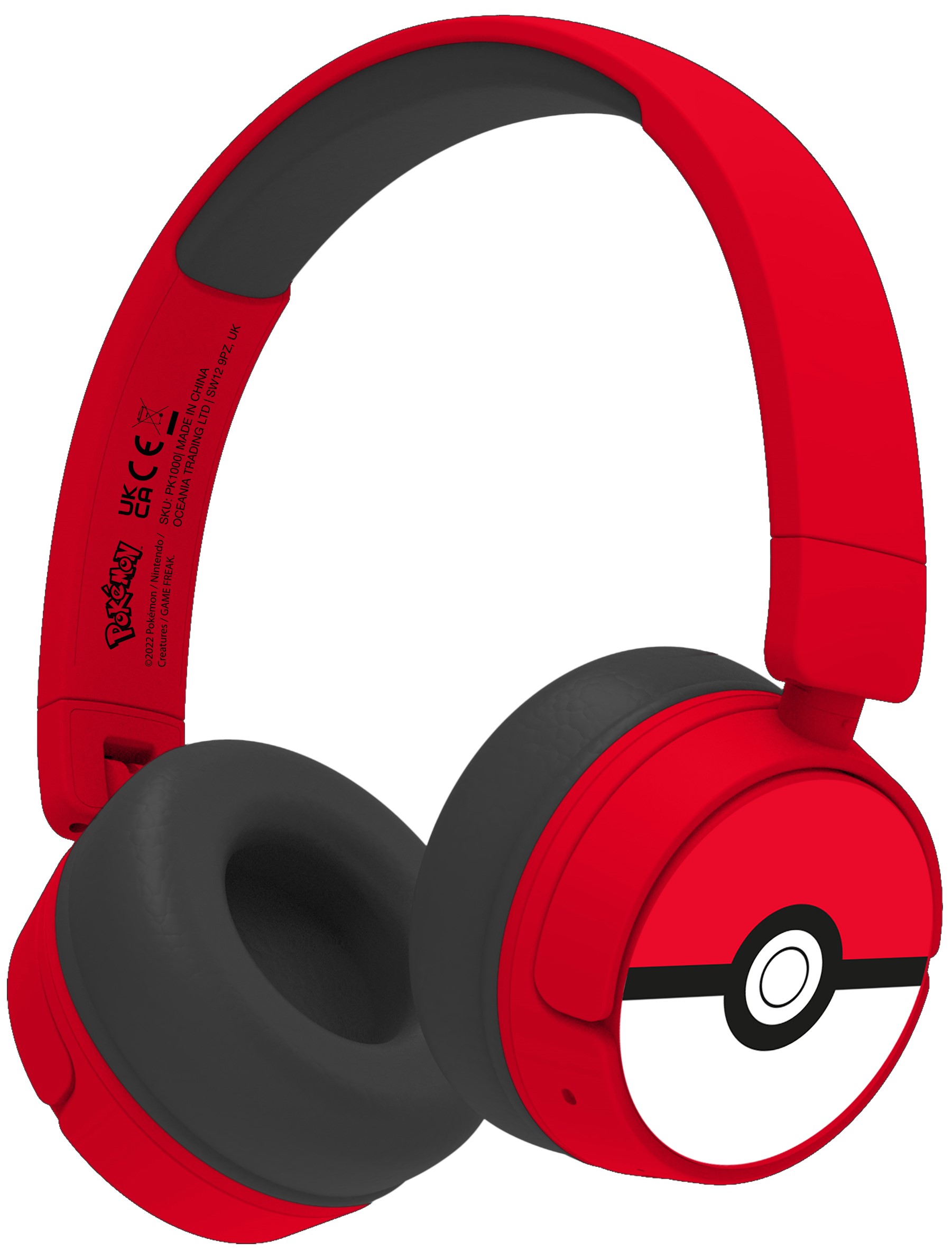 Căști pentru copii OTL Technologies - Pokemon Pokeball, roşie