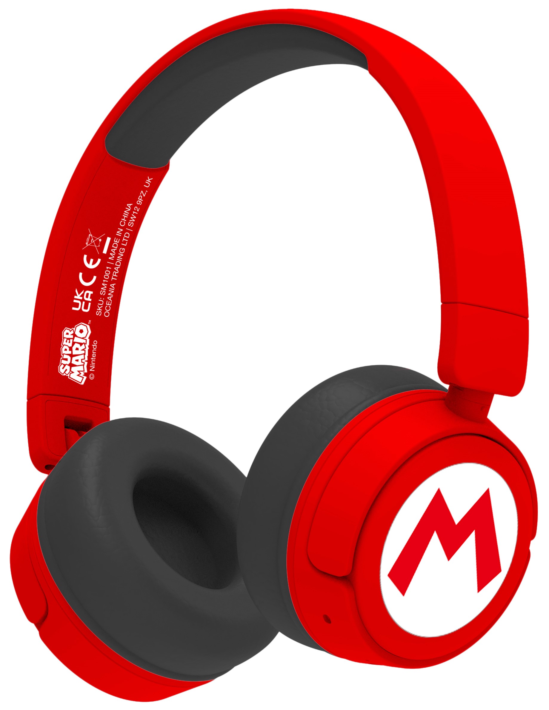Căști pentru copii OTL Technologies - Super Mario Icon Logo, wireless, roşu