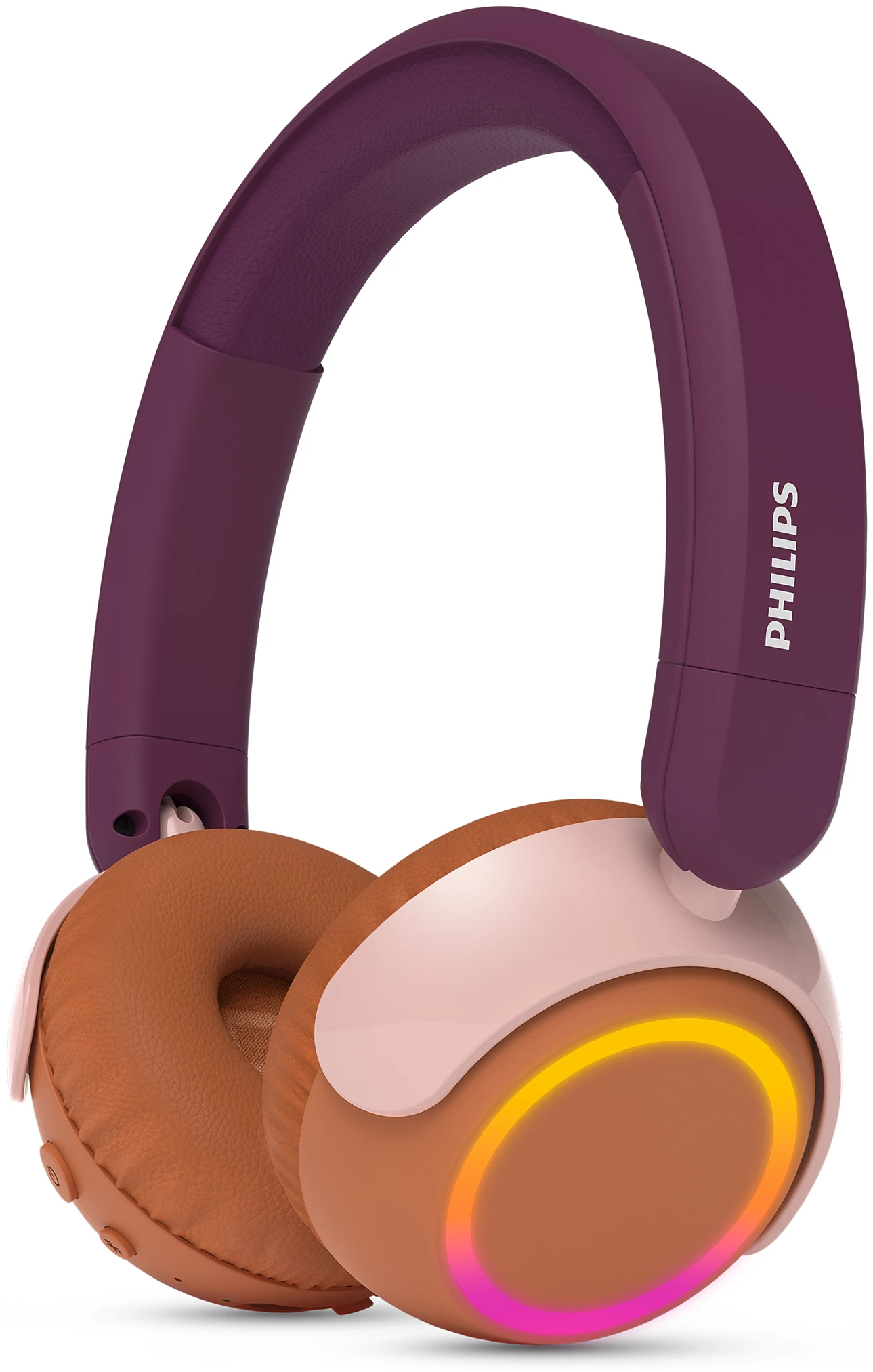 Casti pentru copii On-Ear PHILIPS TAK4200MP 00, Wireless, Bluetooth, Microfon, Lumini LED, Violet - imagine 2