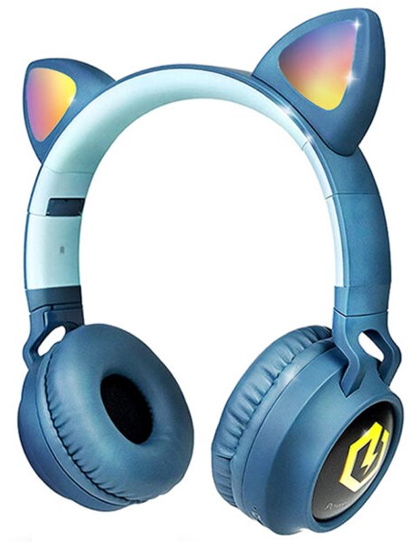Căști pentru copii PowerLocus - Buddy Ears, wireless, albastre