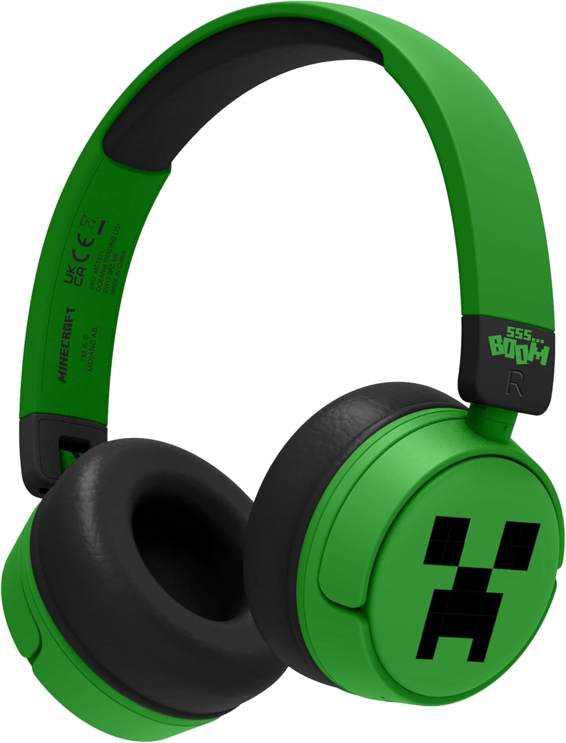 Căști pentru copii cu microfon OTL Technologies - Minecraft Creeper Kids, wireless, verde