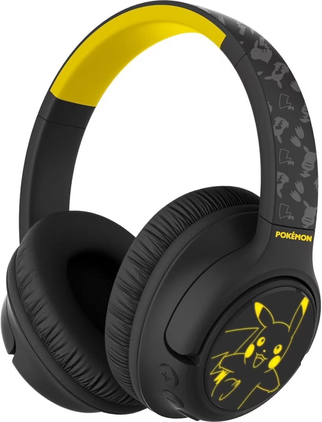 Căști pentru copii cu microfon OTL Technologies – Pokemon Pikachu, LED, fără fir, negre