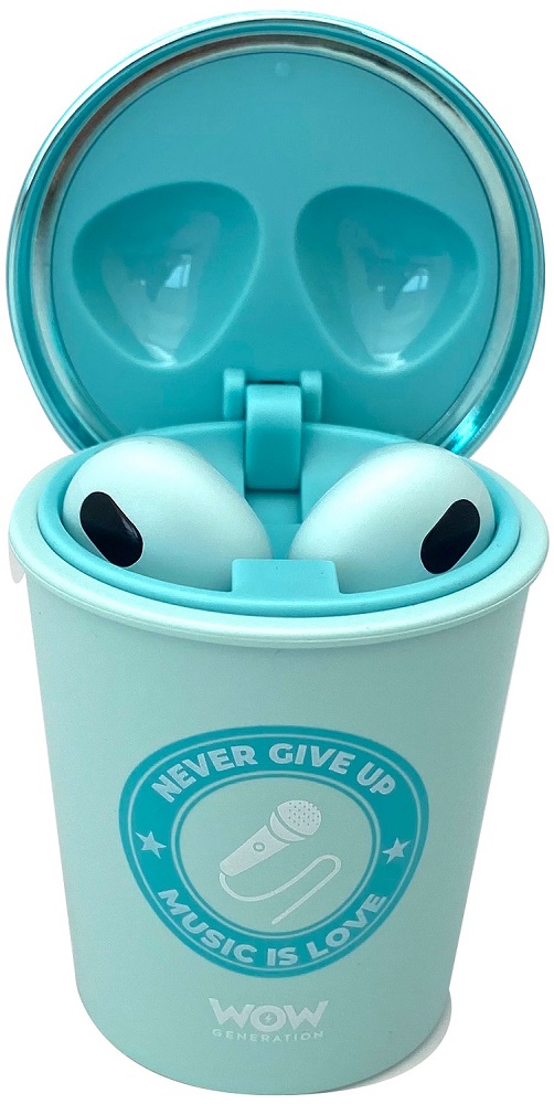 Căști pentru copii WOW Generation - Coffee Cup, wireless, albastru