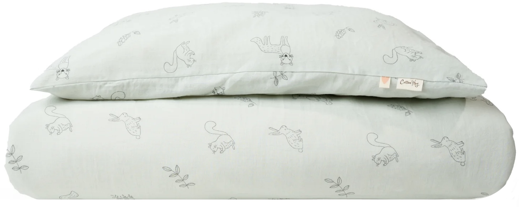 Set de lenjerie pentru copii Cotton Hug - Гanimale de pădure, 100 х 150 cm