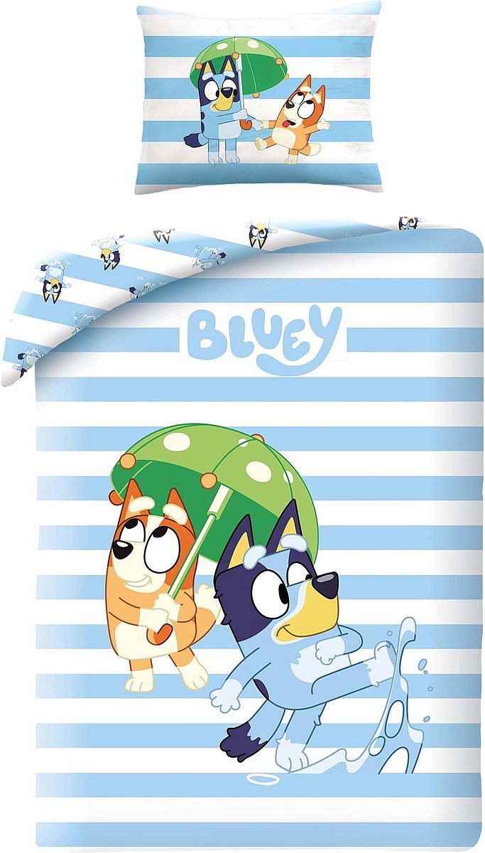 Set de lenjerie de pat pentru copii  Halantex - Bluey, albastru