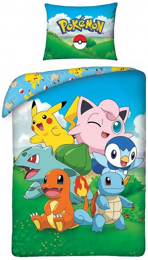 Set de lenjerie de pat pentru copii Halantex - Pokémon Family
