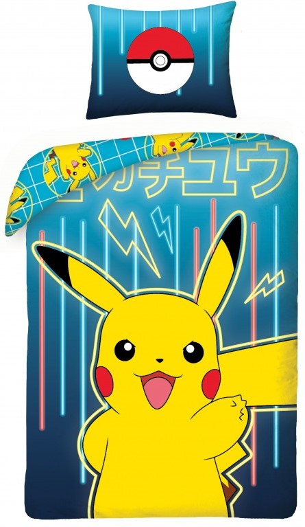 Lenjerie de pat pentru copii Halantex - Pokemon, Pikachu