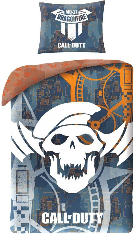 Set lenjerie de pat pentru copii Halantex - Call of Duty,  gri