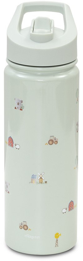 Termos pentru bebeluși cu pai Interbaby - Granja Koala, 550 ml, verde
